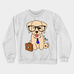 Funny golden retriever is on the way to work Crewneck Sweatshirt